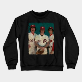 Mike Schmidt, Pete Rose, and Larry Bowa in Philadelphia Phillies Crewneck Sweatshirt